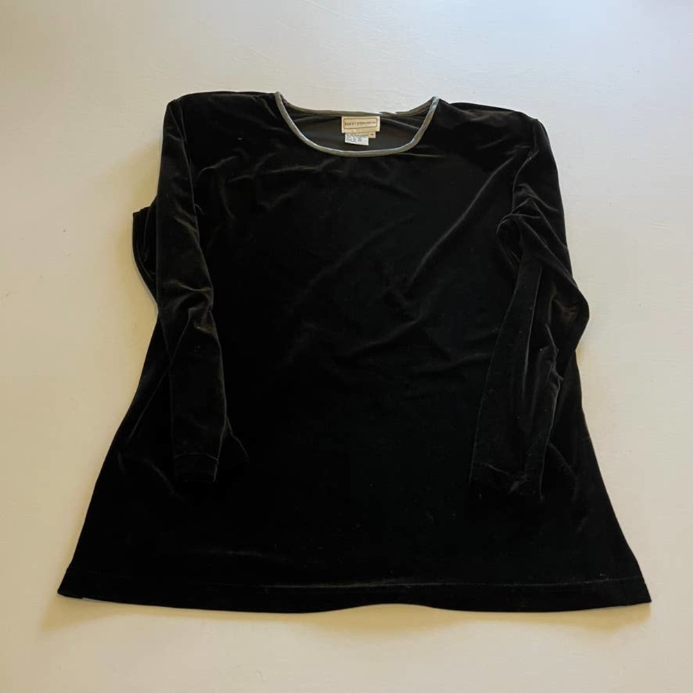 KAREN Stevens Pantology black velvet pant set L